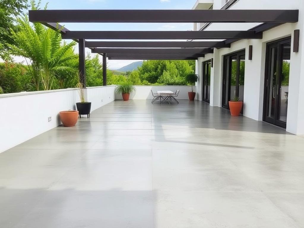 terrasse beton ciré